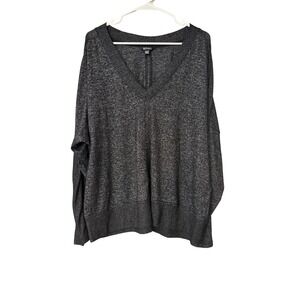 Buffalo David Bitton Womens XXL Charcoal Gray V Neck Sweater Cabincore